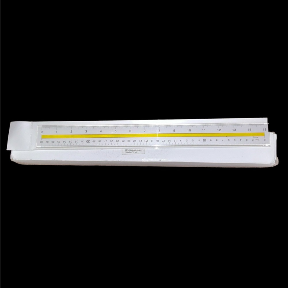 Highlight Reading Ruler with Tinted Guide, 15" Clear